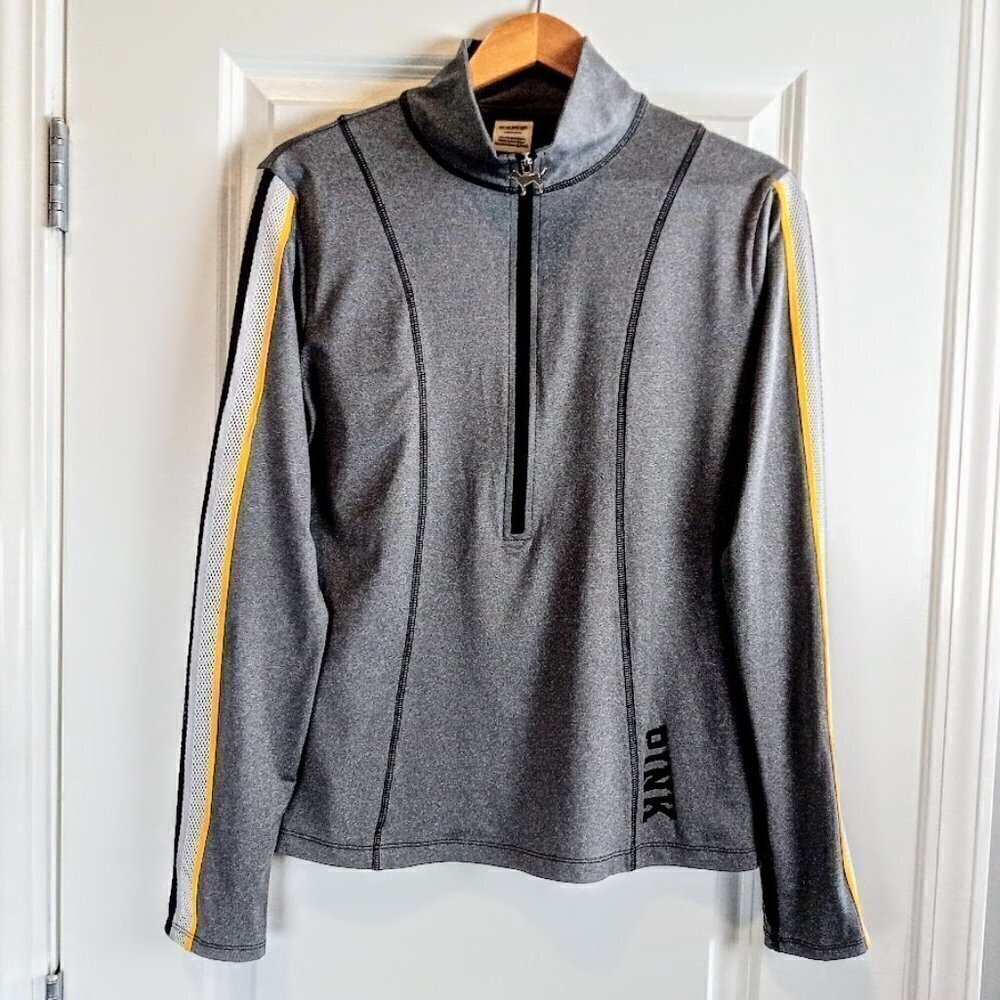 PINK Victoria's Secret Mesh Stripe Zip Pullover